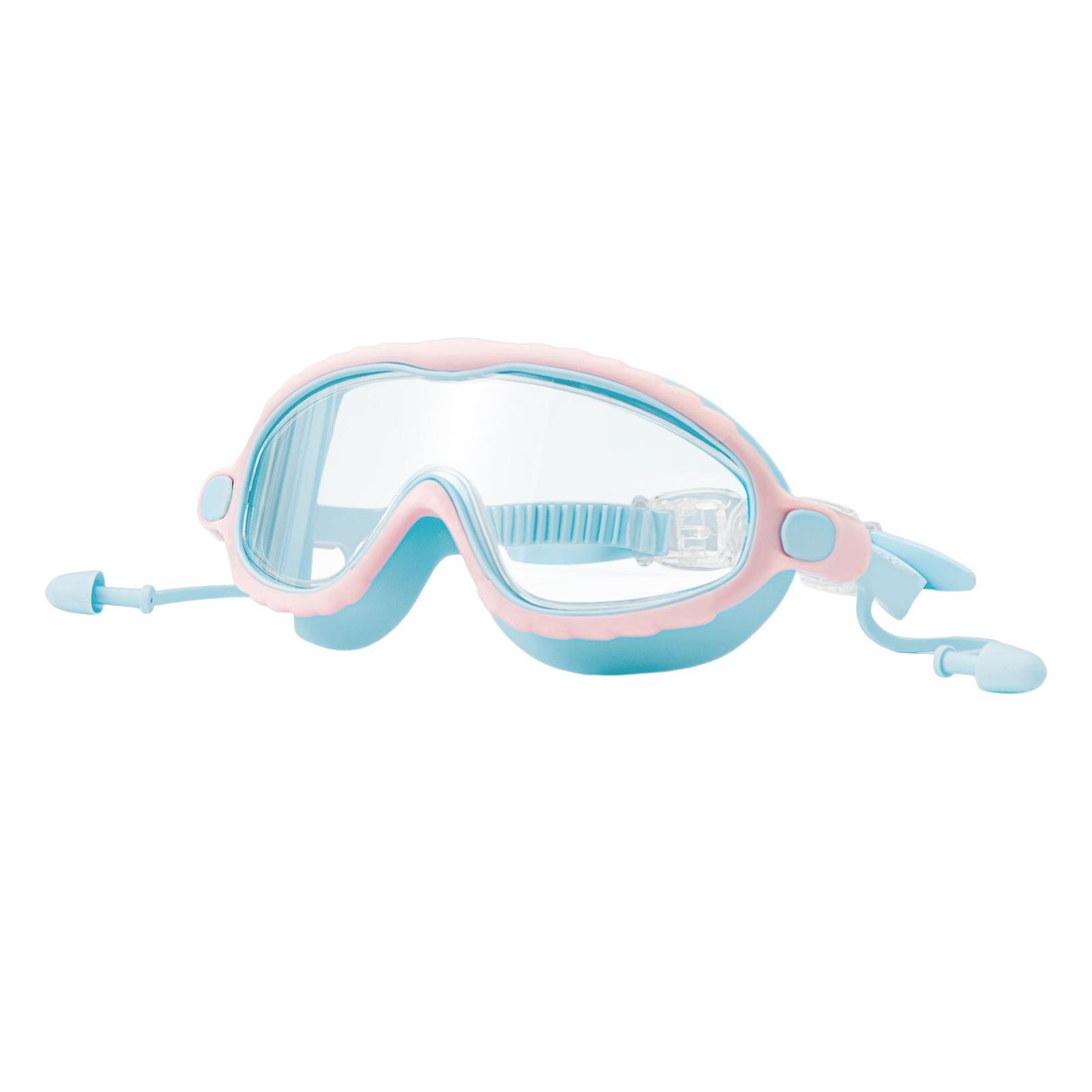 Kids Swim Goggles with Earplug Swimming Glasses for Children Adjustable Blue