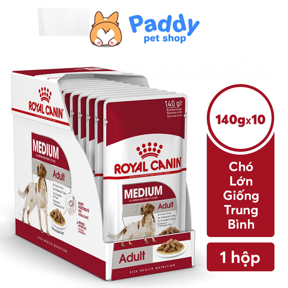 [Hộp 10 gói] Pate Cho Chó Royal Canin Medium Adult