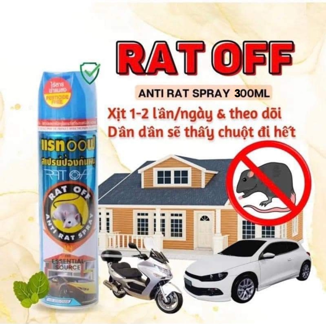 Chai Xịt Đuổi Chuột 300ml Thái Lan khoang máy ô tô hiệu quả cao chống chuột