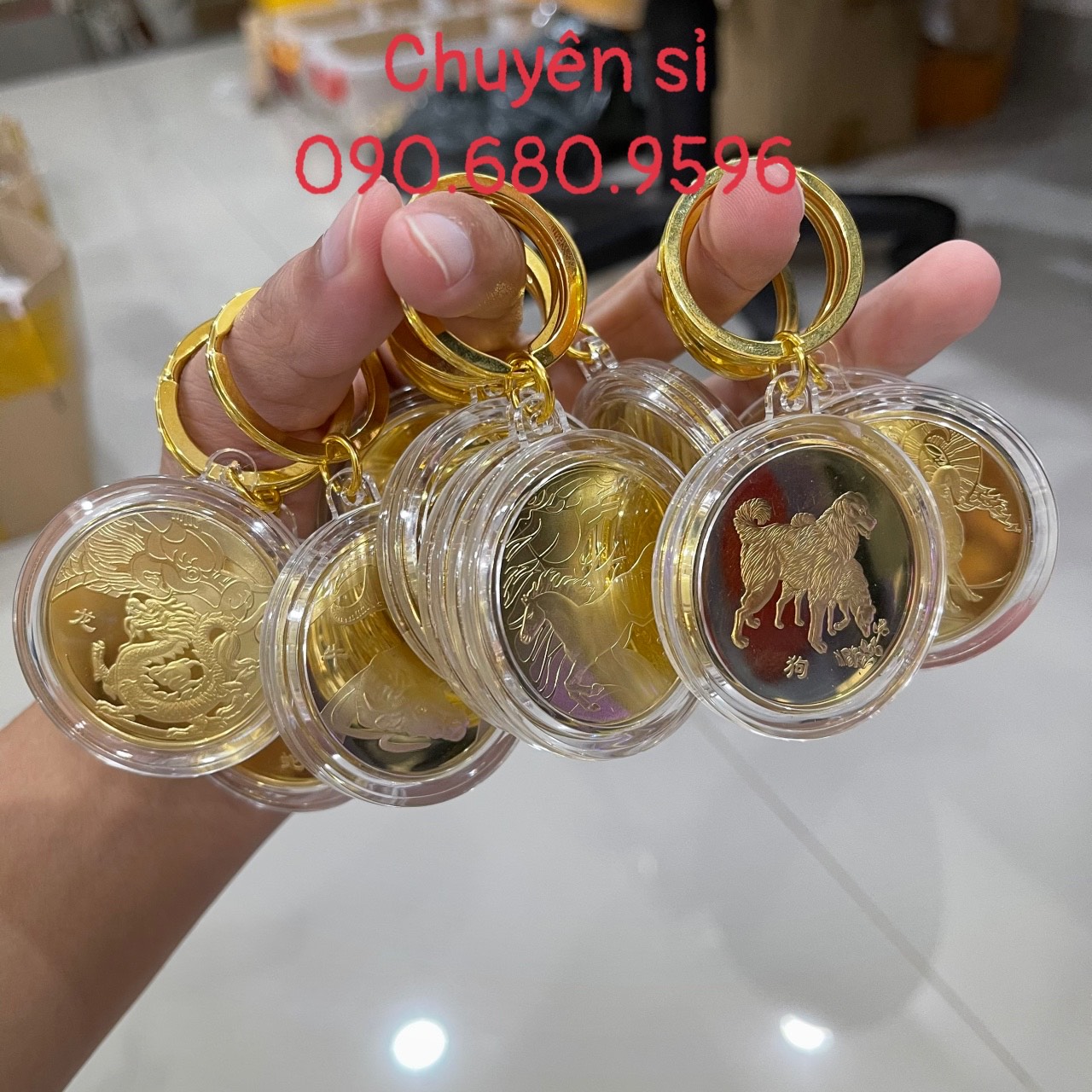 Móc Khoá Đồng Xu CON NGỰA, Phong Thuỷ 12 Con Giáp Cho Người Tuổi Ngọ
