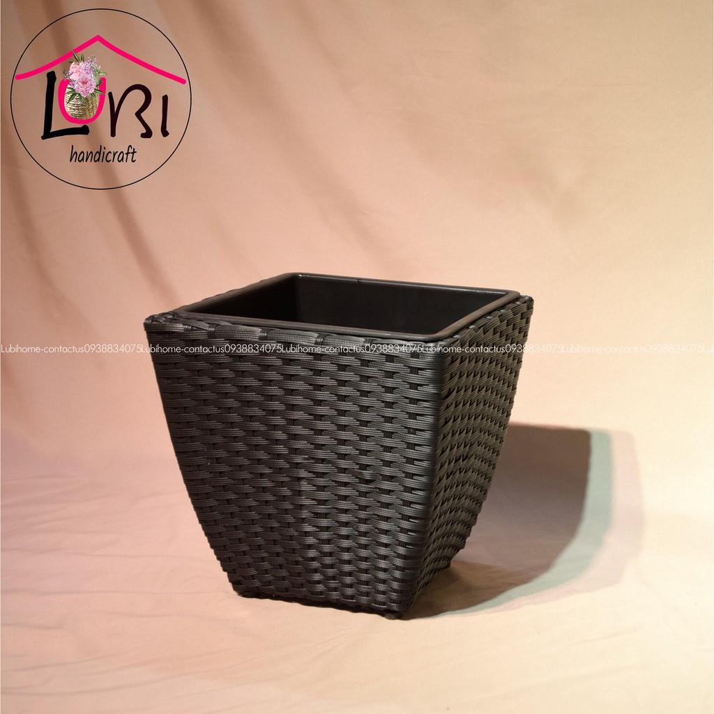 - Chậu trồng cây đan dây nhựa cao cấp - sang trọng, bền đẹp
