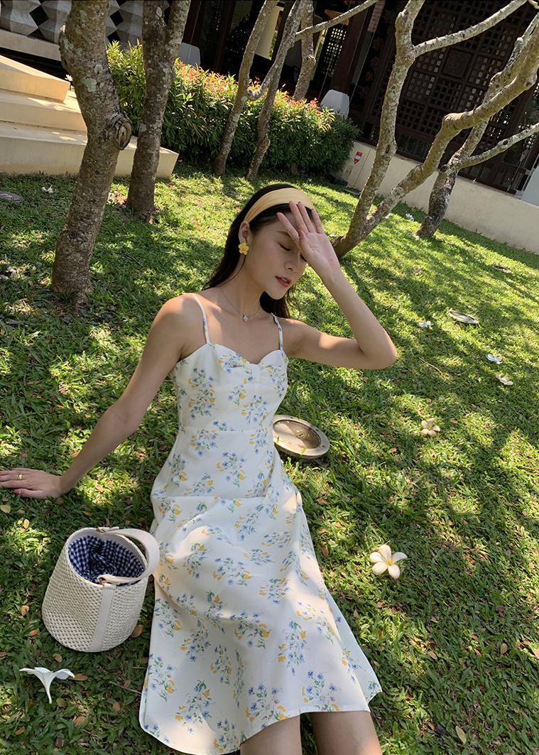 Đầm maxi đi biển, du lịch, sự kiện... loại đẹp, hàng chuẩn Quảng Châu, dọn kho siêu tốt, váy maxi hoa nhí 2 dây màu sáng, họa tiết nhẹ nhàng, nữ tính | MX054