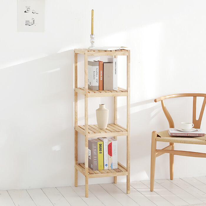 KỆ GỖ VUÔNG TRANG TRÍ 4 TẦNG - SHELF 4F MÀU GỖ