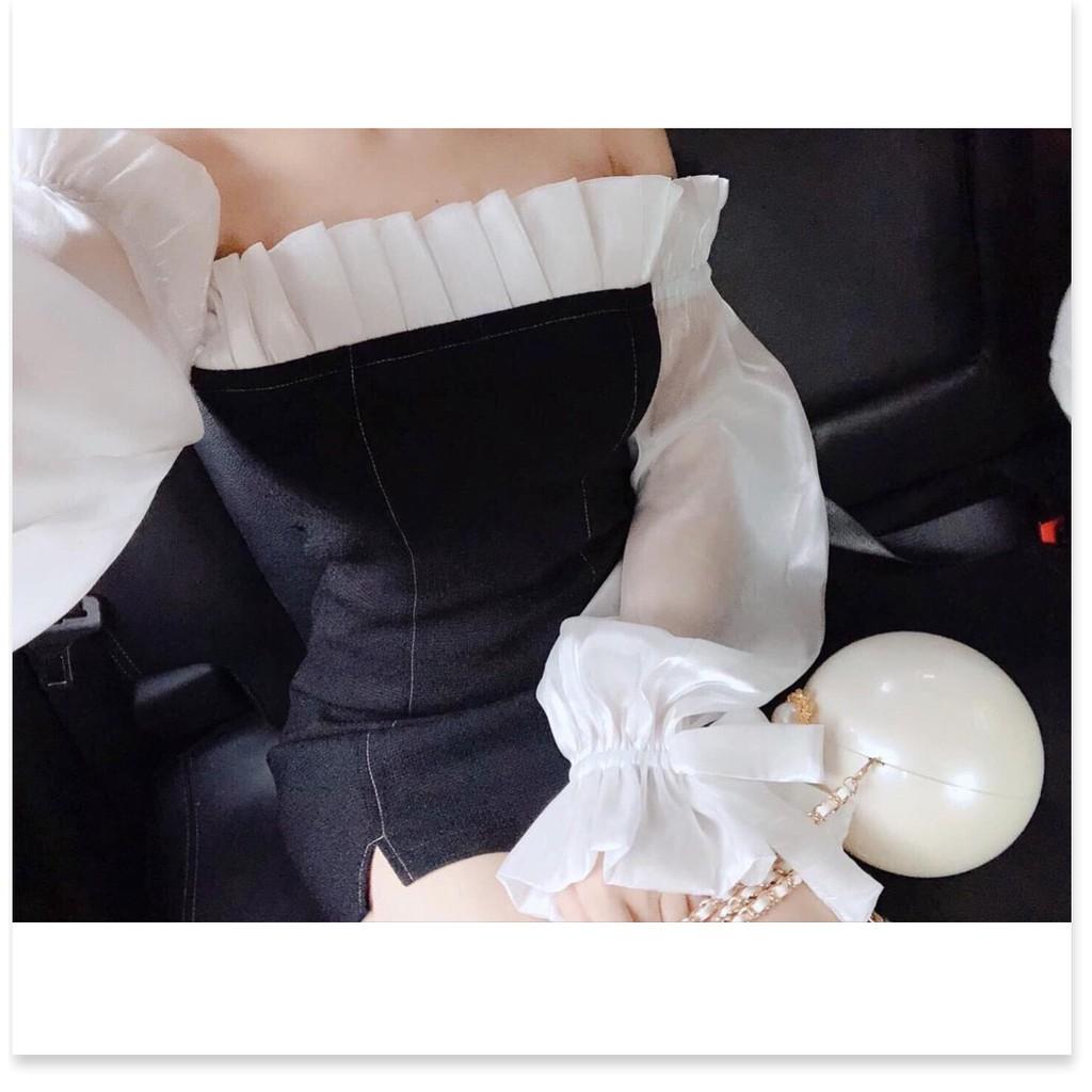 Đầm tay phồng trễ vai cực HOT