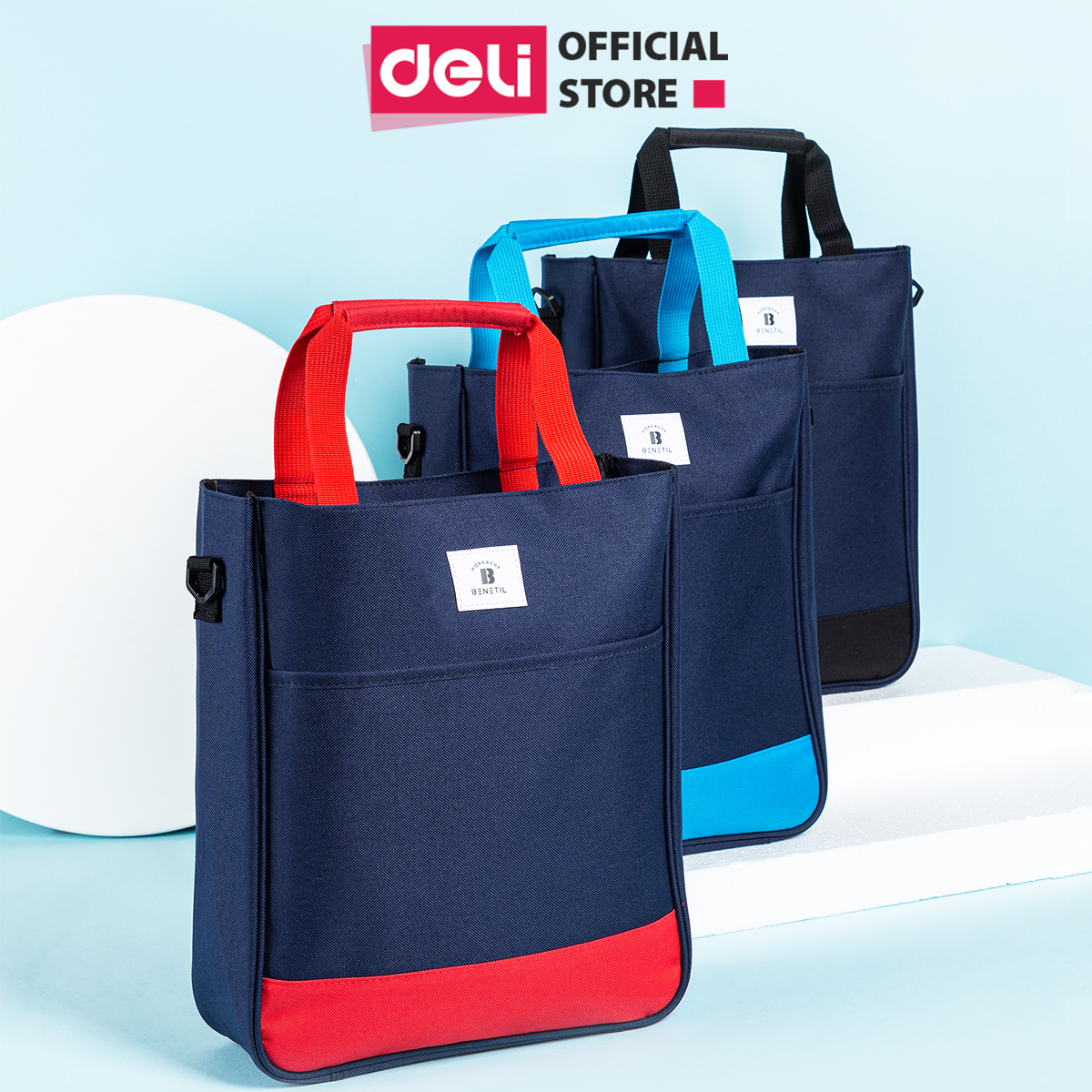 Túi tote vải canvas Deli cao cấp - Chất liệu chống thấm nước, thiết kế thời trang thích hợp với đi học đi làm - 73204