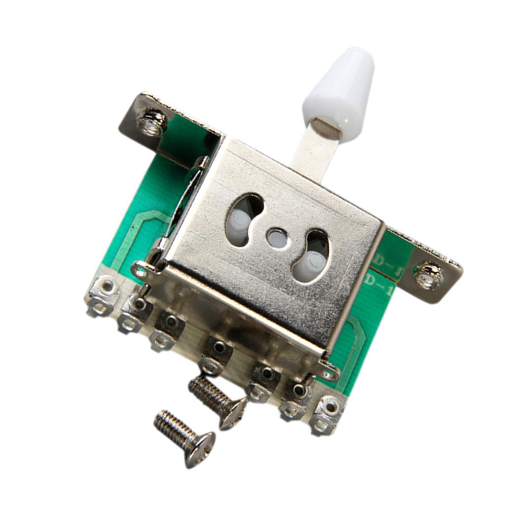 5 Way Blade Switch w/ White Knob For Fender Strat Electric Guitar