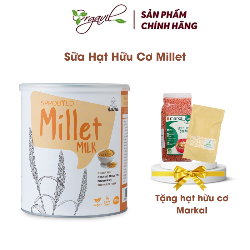 Sữa Hạt Cho Người Lớn Tuổi Millet Vị Gạo Hộp 700g, Nhập Khẩu Malaysia Sữa Hữu Cơ Không Đường Bổ Sung Dinh Dưỡng &amp; Tốt Cho Tim Mạch - miwako