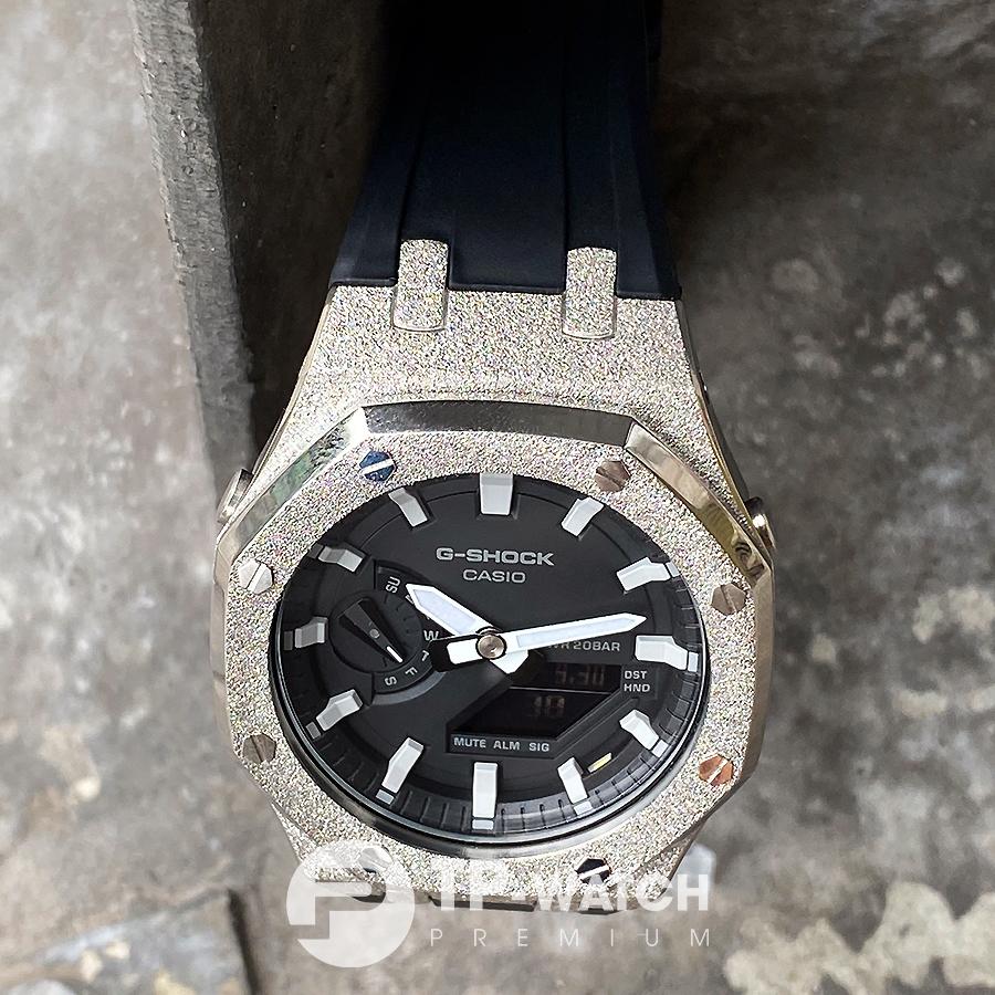 Đồng Hồ Nam Dây Nhựa Casio G-SHOCK GA-2100-1A AP CUSTOM GLITTER SILVER x BLACK ROYAL OAK