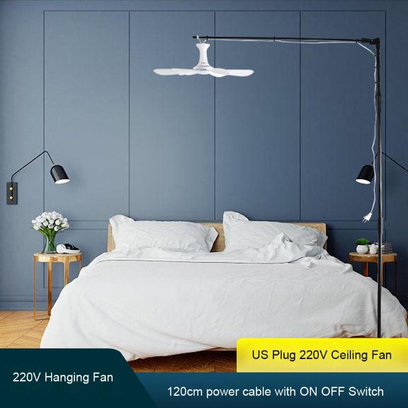 HSV White Fan 120cm Power Cable 16.7inch Bedroom Hanging Fan AC 220V 10W Ceiling Fan
