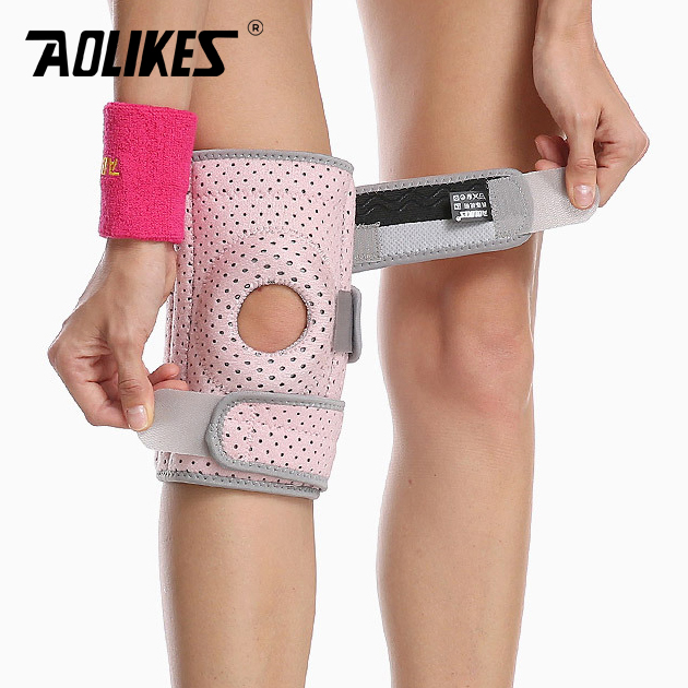 Bộ 2 bó bảo vệ đầu gối AOLIKES A-7912B Four spring sport knee support