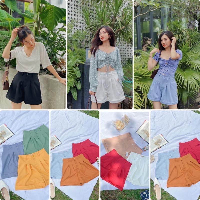 Quần đùi ngắn xếp li basic