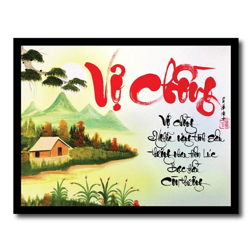 Tranh thư pháp treo tường khung A3, A4