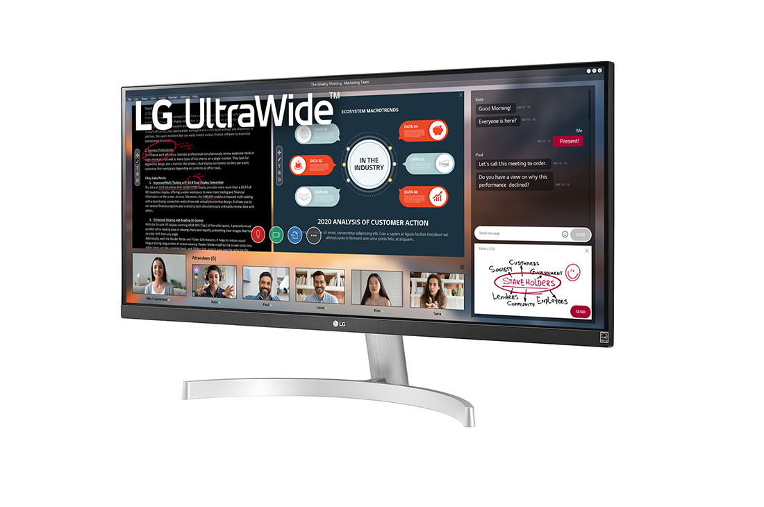 Màn Hình LG 29'' 21:9 UltraWide 29WN600-W Full HD (2560x1080) 5ms 75Hz HDR IPS AMD Maxx Audio (7Wx2) FreeSync - Hàng Chính Hãng