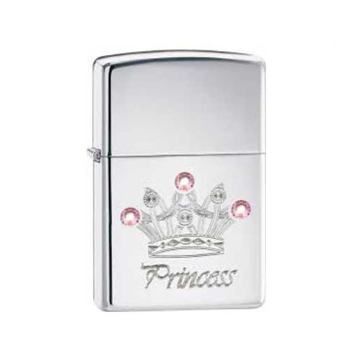 Bật Lửa Zippo Jewelled Princess High Polish Chrome Chính Hãng Usa