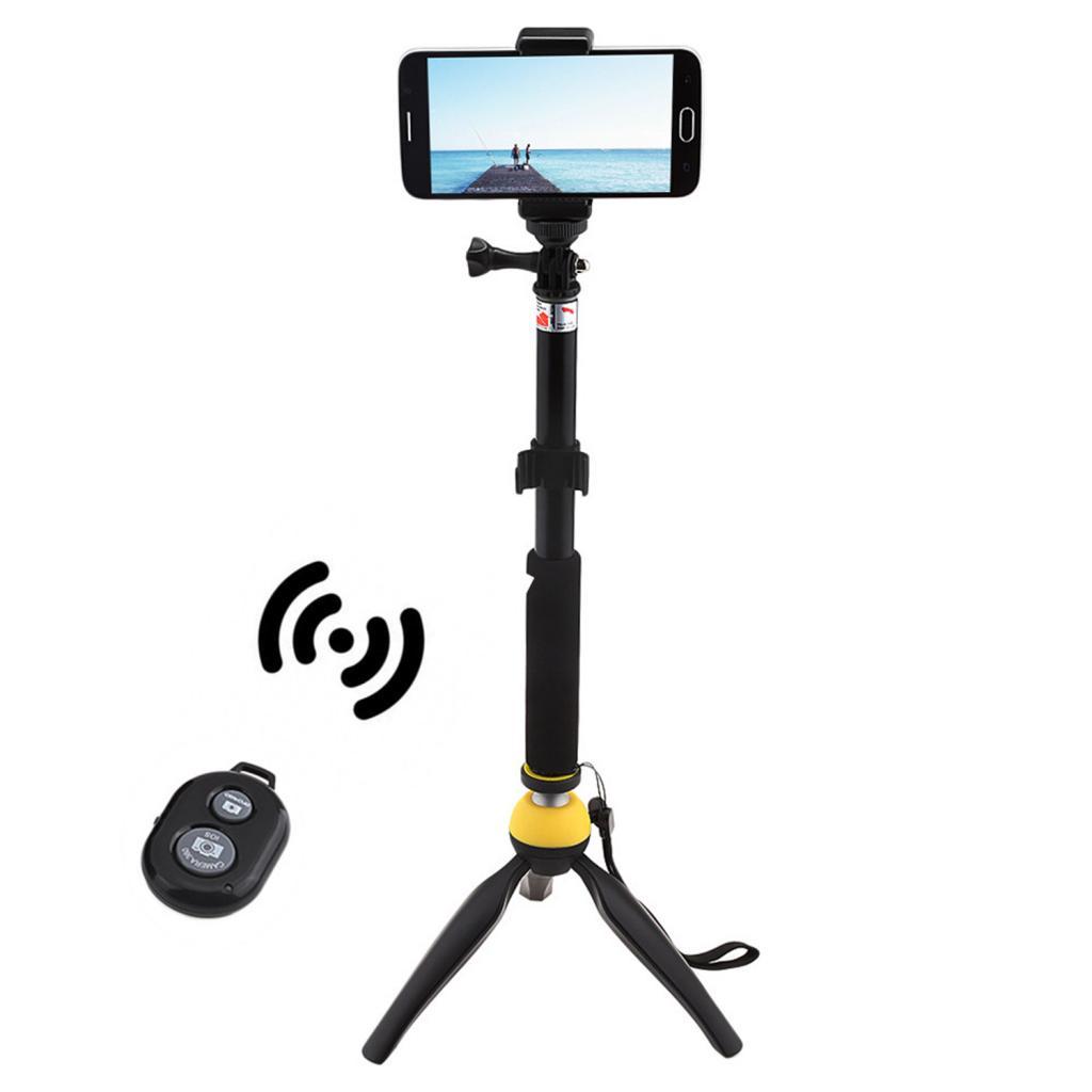 Mini Tripod w/ Phone Clip Table Top Stand & Selfie Monopod for