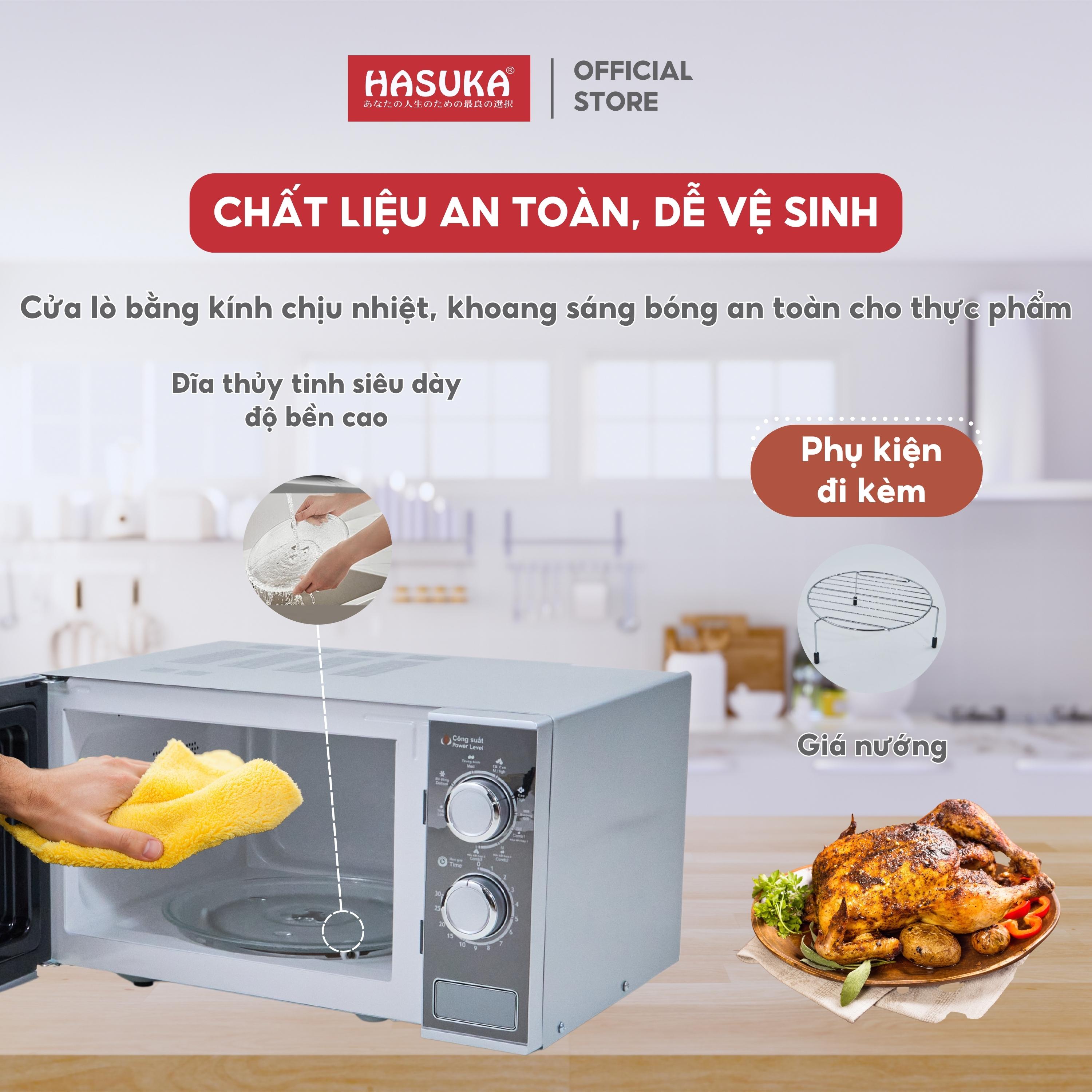 Lò vi sóng HASUKA HSK-256 công suất 1400W, dung tích 25L đa chức năng, nhiều tiện ích khác nhau - HÀNG CHÍNH HÃNG(BH 12 tháng)