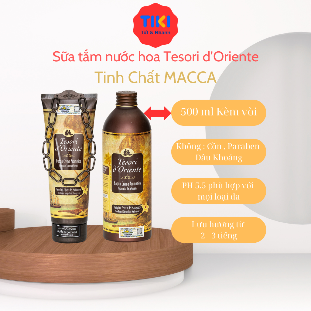Sữa Tắm Tesori D'Oriente Tinh dầu Macca Vani Chính Hãng