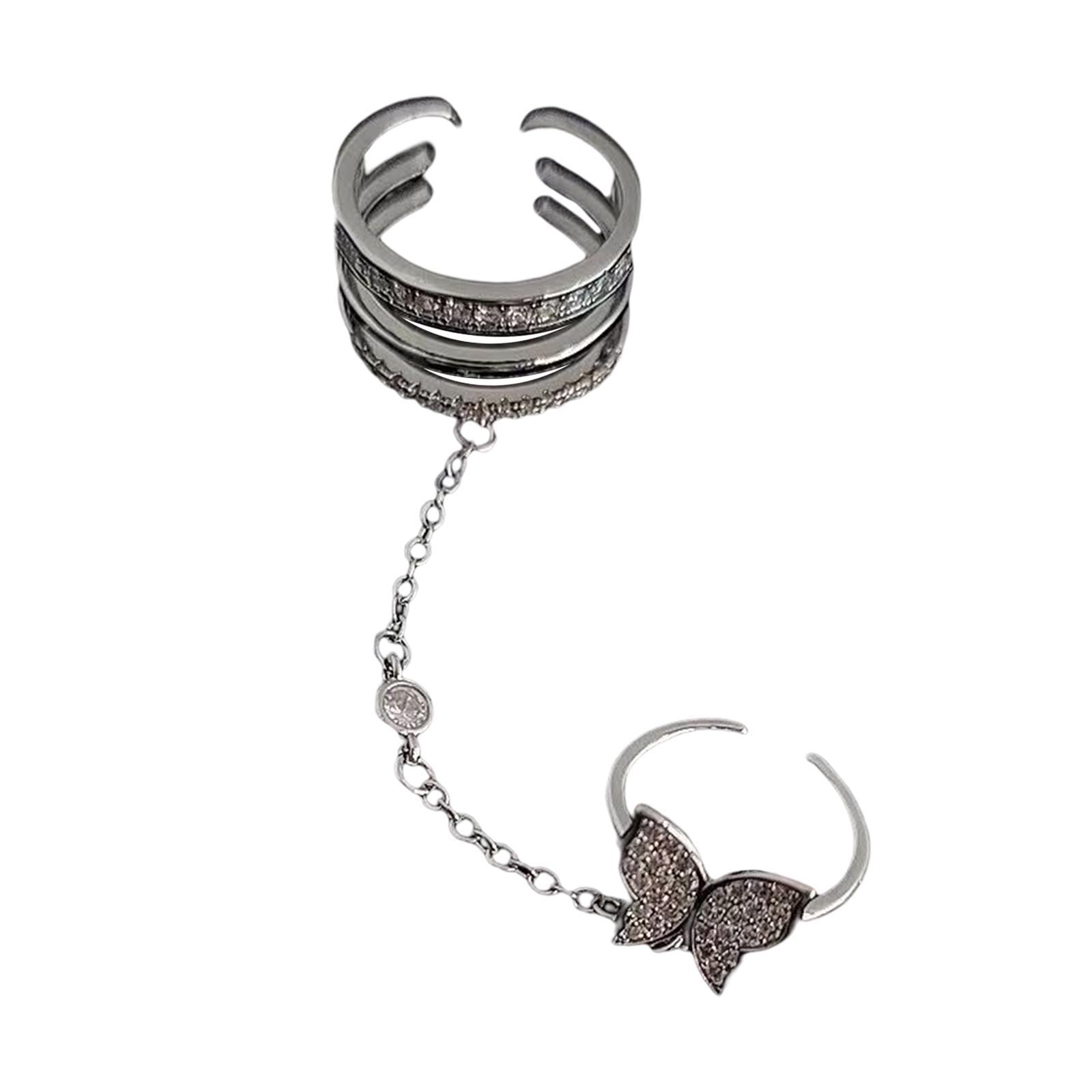 Butterfly Chain Fringe Hip Hop Adjustable Rhinestone Y2K Punk for Women