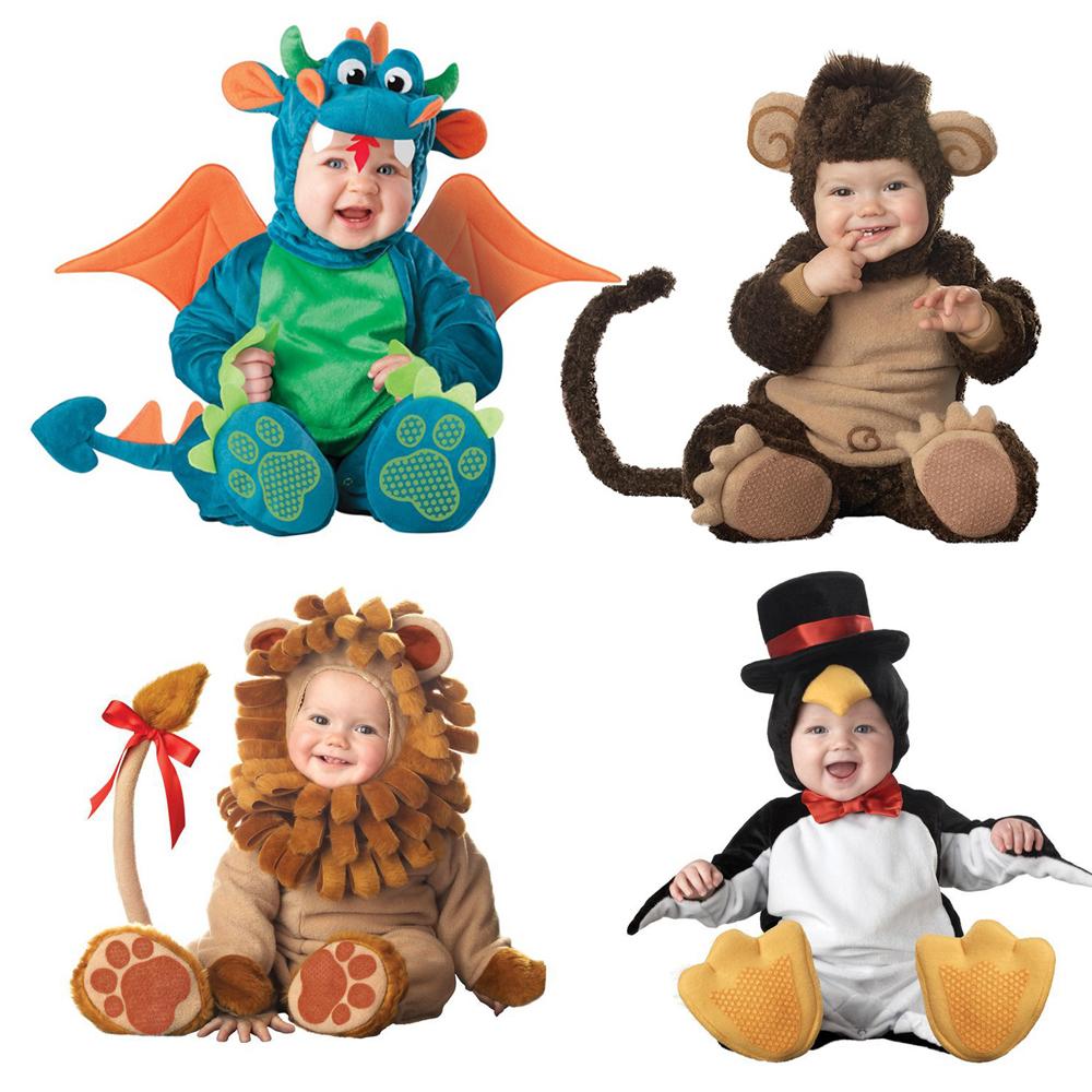 2021 Trang Phục Hóa Trang Halloween Bộ Quần Áo Bé Trai Bé Gái Khỉ Gấu Bắc Cực Romper Áo Liền Quần Trẻ Em Bộ Quần Áo Cho Bé Nón Vớ Tập Đi Cosplay Bộ