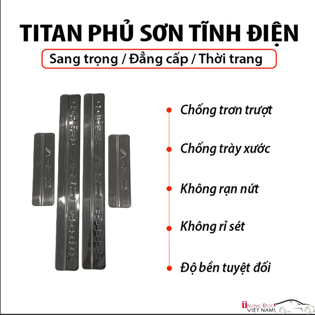 Ốp bậc cửa Titan dành cho xe ô tô HONDA CRV 2018-2021 - Hàng Chính Hãng TDVN