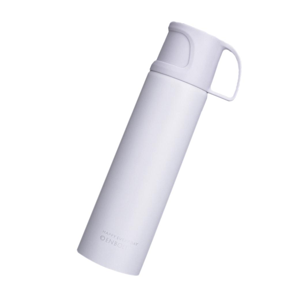 500ml Stainless Steel Vacuum Insulated Mug Coffee Tea Cup with Cup White