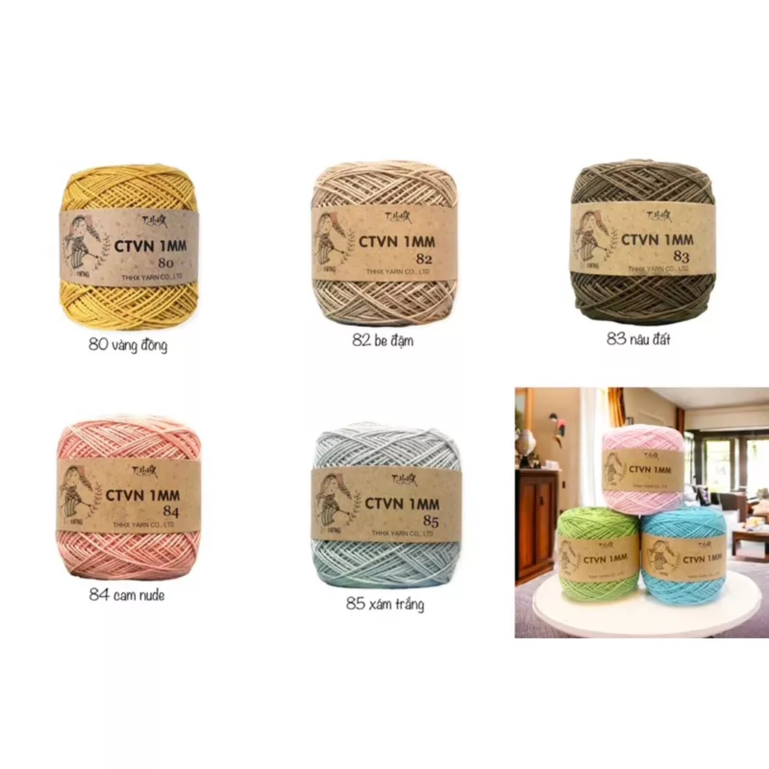 Sợi Cotton Việt Nam 1mm dùng trong đan, móc len