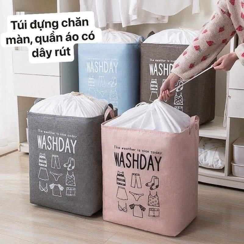 Túi đựng chăn màn, quần áo có dây rút 75-100 lít