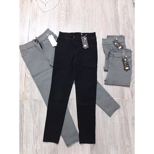 Quần jean nữ ️SALE SẬP SÀN️ Quần bò giấy skinny cạp cao 2 cúc ôm sát tạo hiệu ứng chân dài miên man, vải co giãn tốt