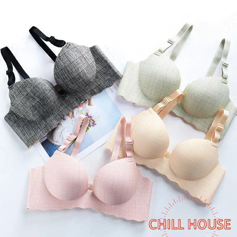 Áo lót su trơn họa tiết ô vuông thông hơi NÂNG NGỰC bàn tay, ko gọng ASK01 - CHILL HOUSE