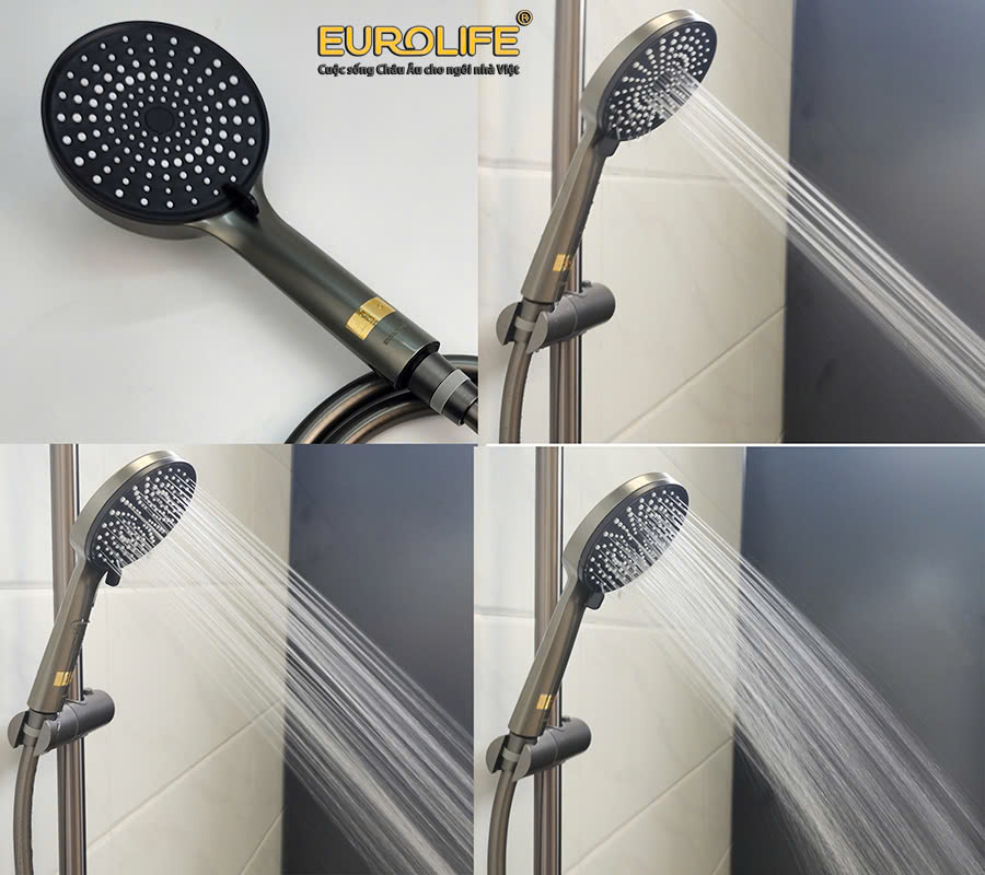 Cây sen nóng lạnh Đồng mạ tĩnh điện màu xám Eurolife EL-SC929 (Xám)