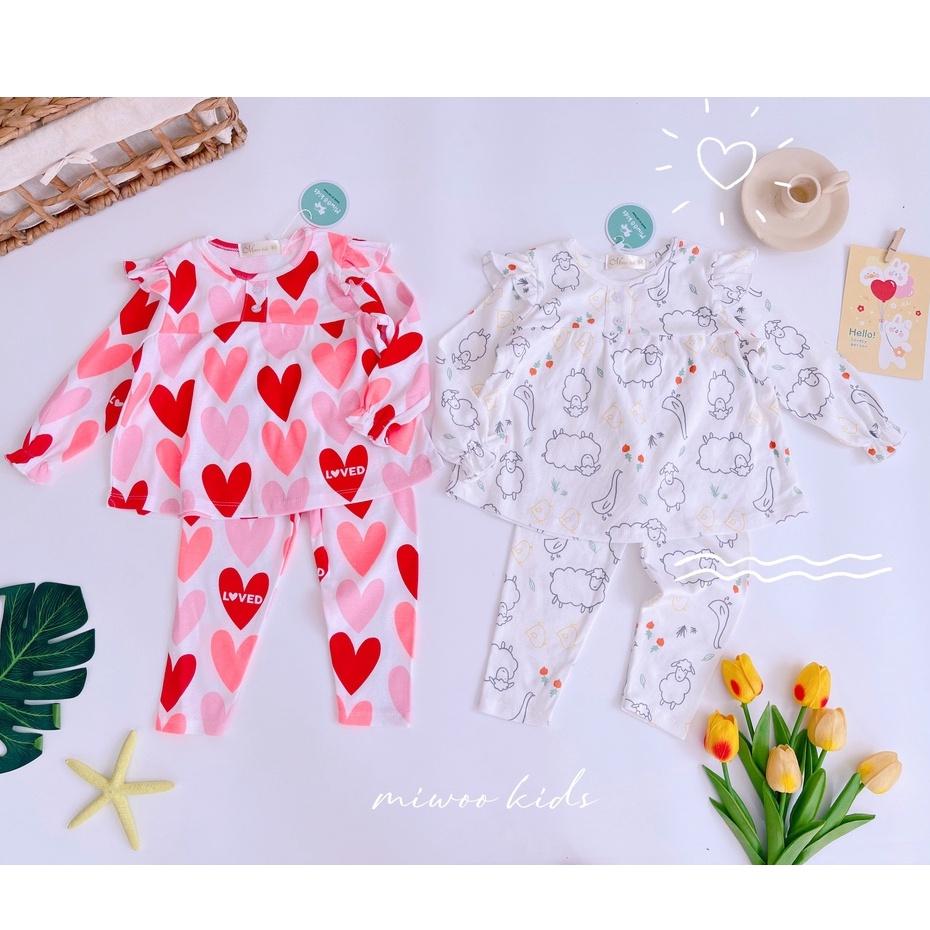Bộ dài tay cánh tiên quần dài Bozip dáng baby doll siêu mềm mịn mát cho bé gái - HÀNG LOẠI 1 Bảng 2