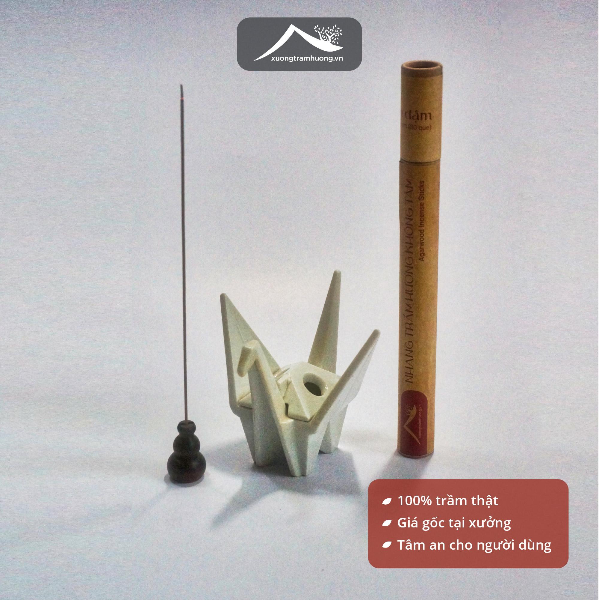 Nhang Trầm Hương Không Tăm Sạch Nguyên Chất Xưởng Trầm Hương Thơm Đậm Ít Khói Xông Nhà