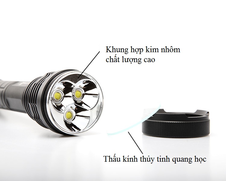 Đèn pin siêu sáng chống nước đa năng 3 bóng led ( TẶNG KÈM ĐÈN LED MINI CẮM CỔNG USB NGẪU NHIÊN )