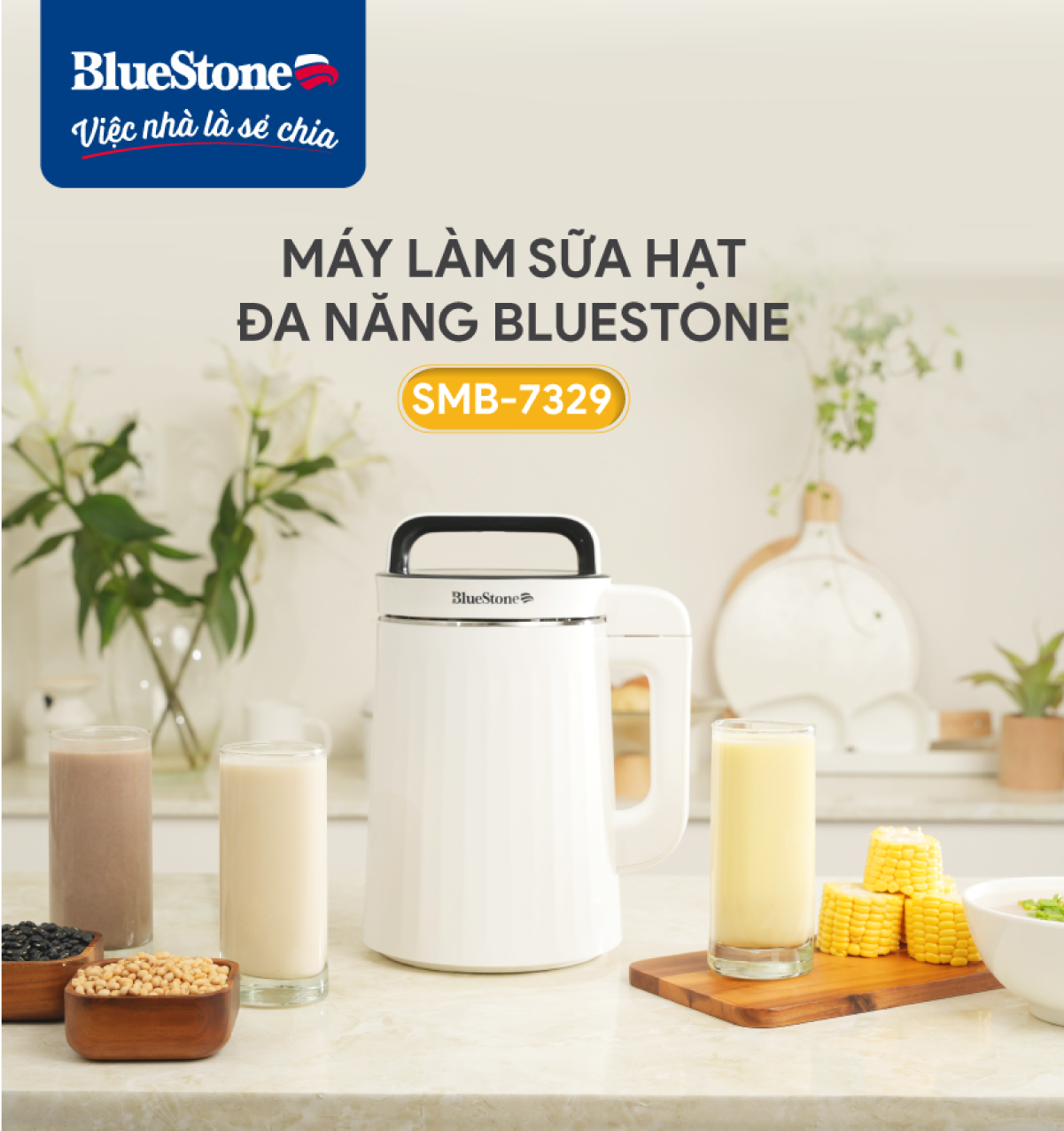 Máy Làm Sữa Hạt Đa Năng Bluestone SMB-7329 (1.3 Lít) - Hàng Chính Hãng