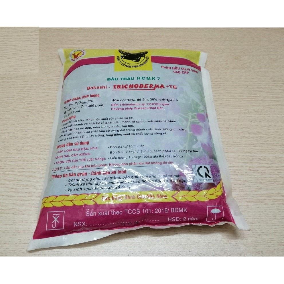 Phân Đầu Trâu HCMK7 Hữu Cơ Trichoderma bịch 1kg - KNS3757
