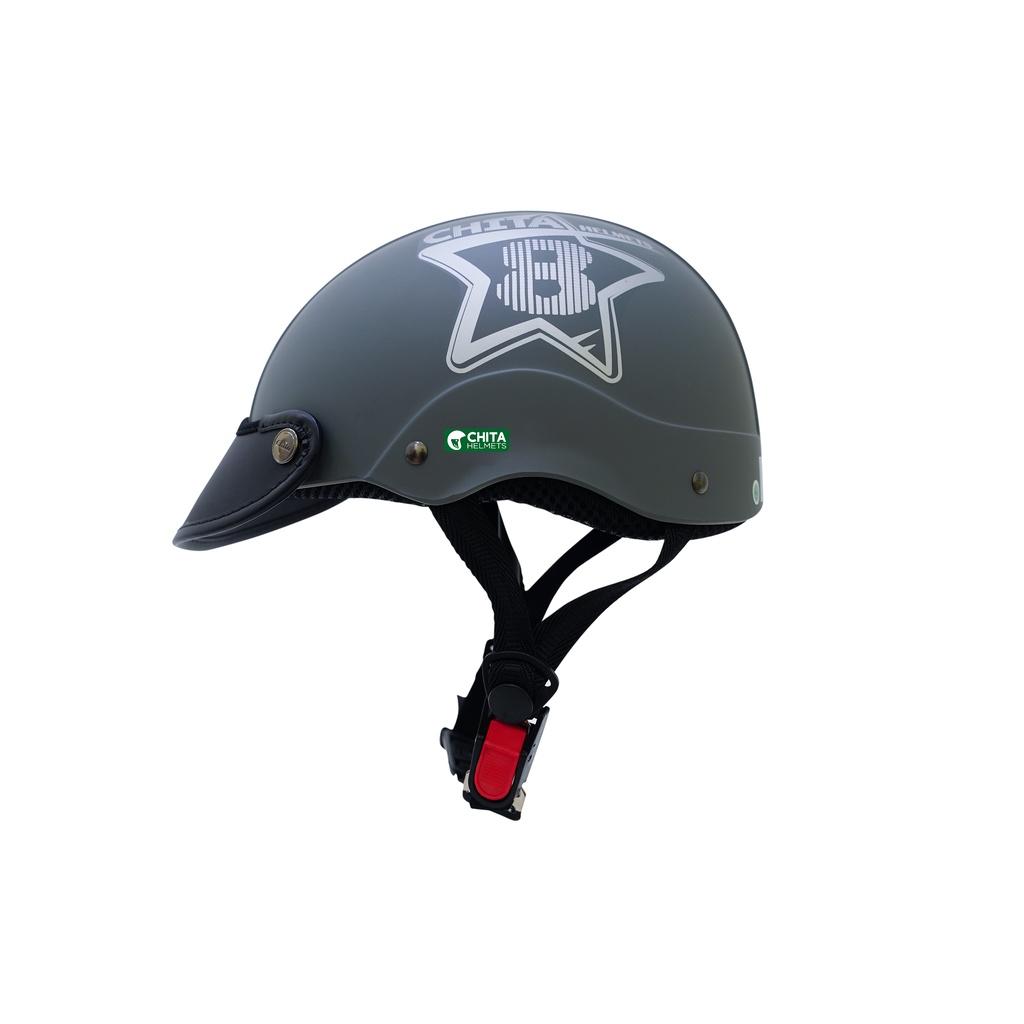 Mũ Bảo Hiểm 1/2 Đầu CHITA HELMETS CT31 Nhiều Màu Tem Sao số 8