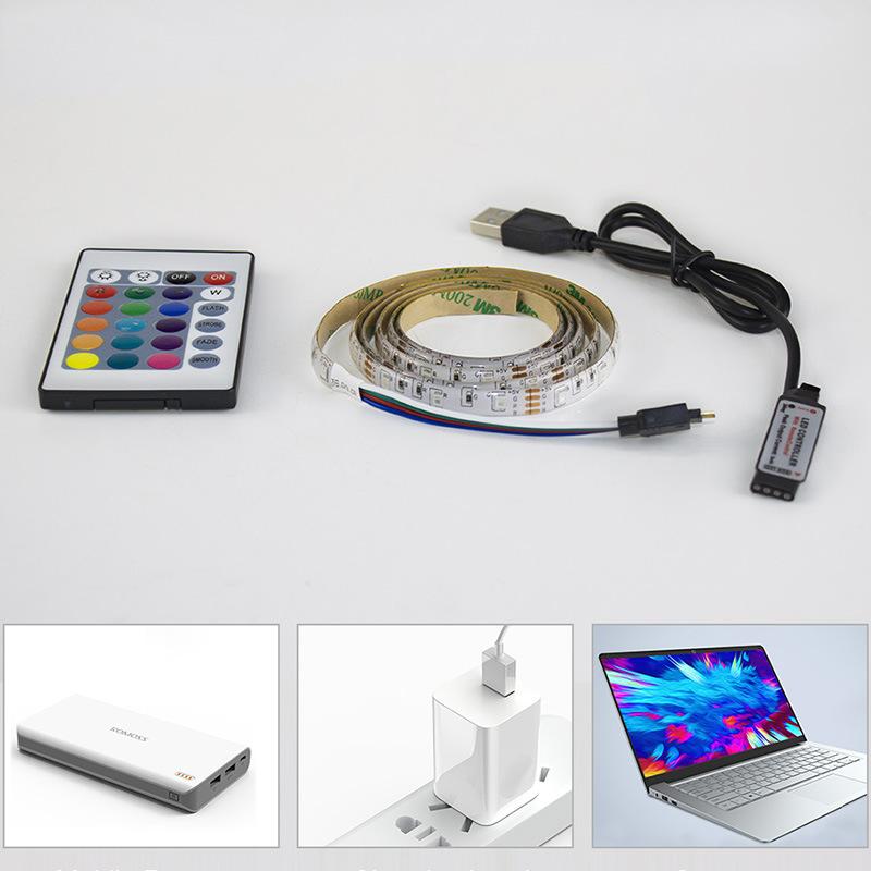 Phong Cách Mới Nhất Nổ USB5050 Đèn LED Dây Bộ 44 Phím Điện Áp Thấp 5V 30 Đèn RGB TV Không Thấm Nước Đèn Nền