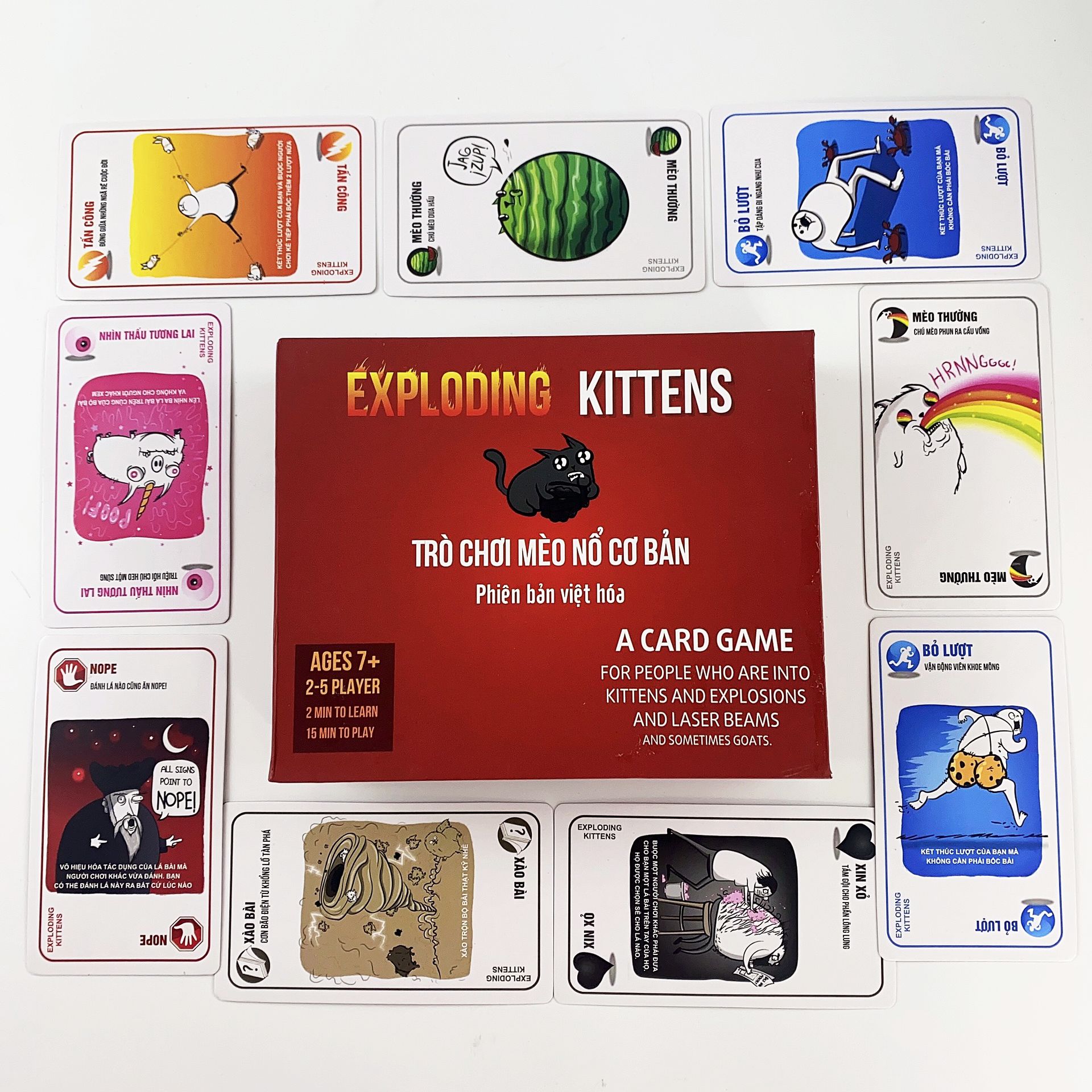 Combo Mèo Nổ Exploding Kittens và đầy đủ 6 bản mèo nổ mở rộng Việt Hóa 155 lá