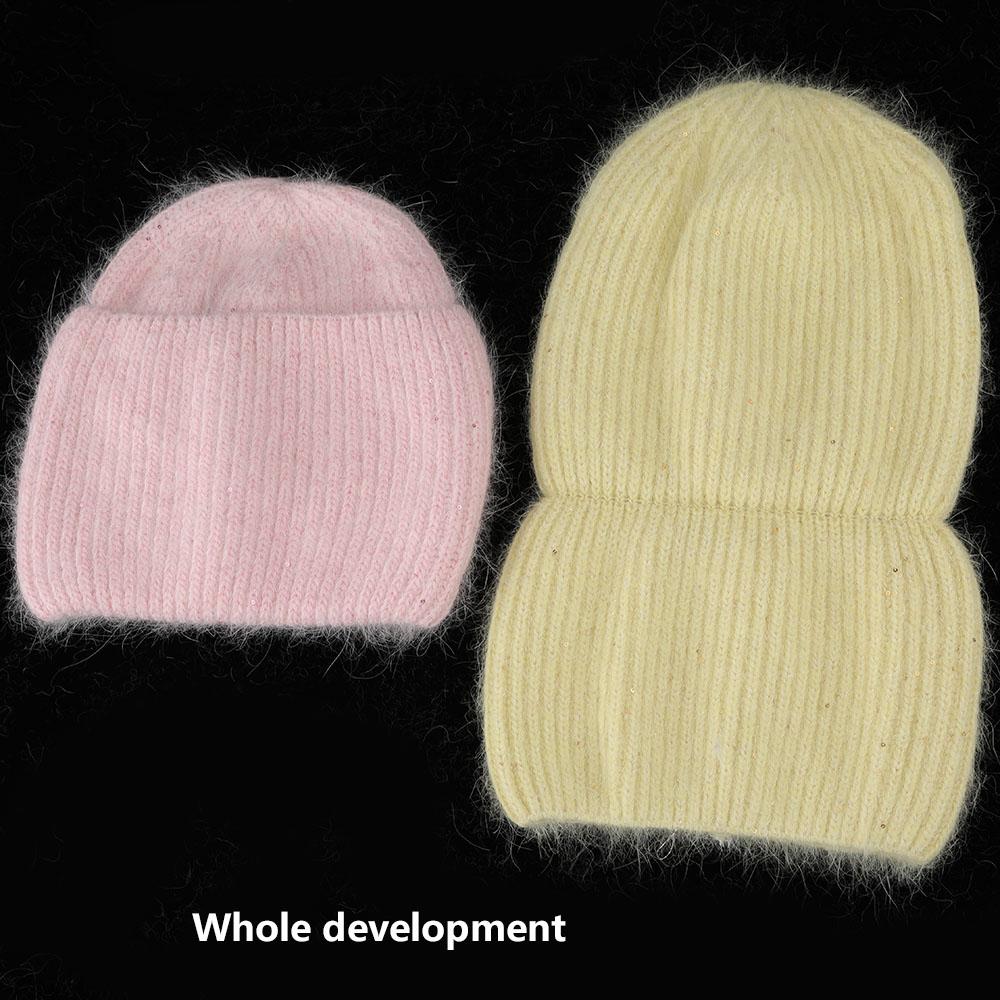 2021 Mới Thời Trang Thu Đông Hình Thỏ Tóc Mùa Đông Mũ Ấm Beanies Nón Thường Ngày Cho Nữ Trưởng Thành Cashmere Dệt Kim Bò Nón
