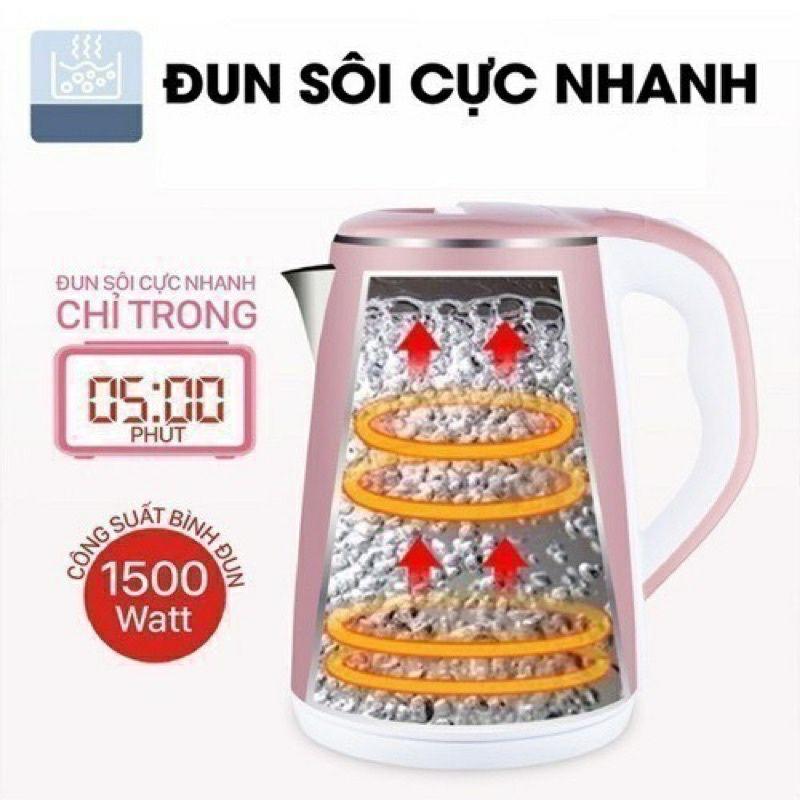 Xả lỗ Ấm Siêu Tốc Thái Lan 2.5L ,bình đun nước , nấu nhanh sôi, Inveter tiết kiệm điện