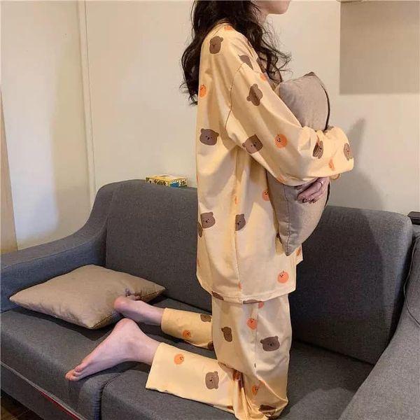 Bộ Quần Áo Ngủ Nữ, Pijama Nữ Mặc Nhà Mùa Thu Đông 2021