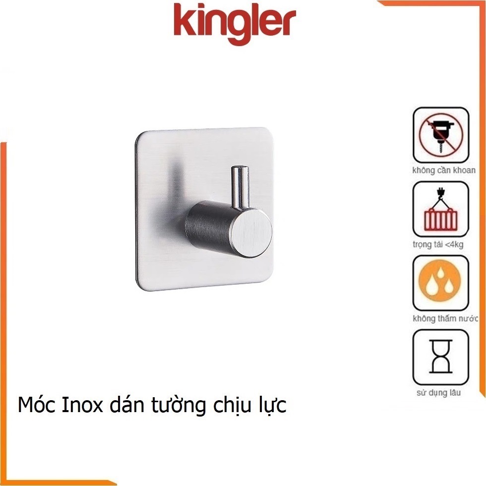 Móc Dán Tường Chịu Lực, Móc Treo Đa Năng, Móc Treo Đồ Dùng Khu Bếp, Nhà Tắm, Móc Inox Siêu Chắc Chắn, Kingler 2007