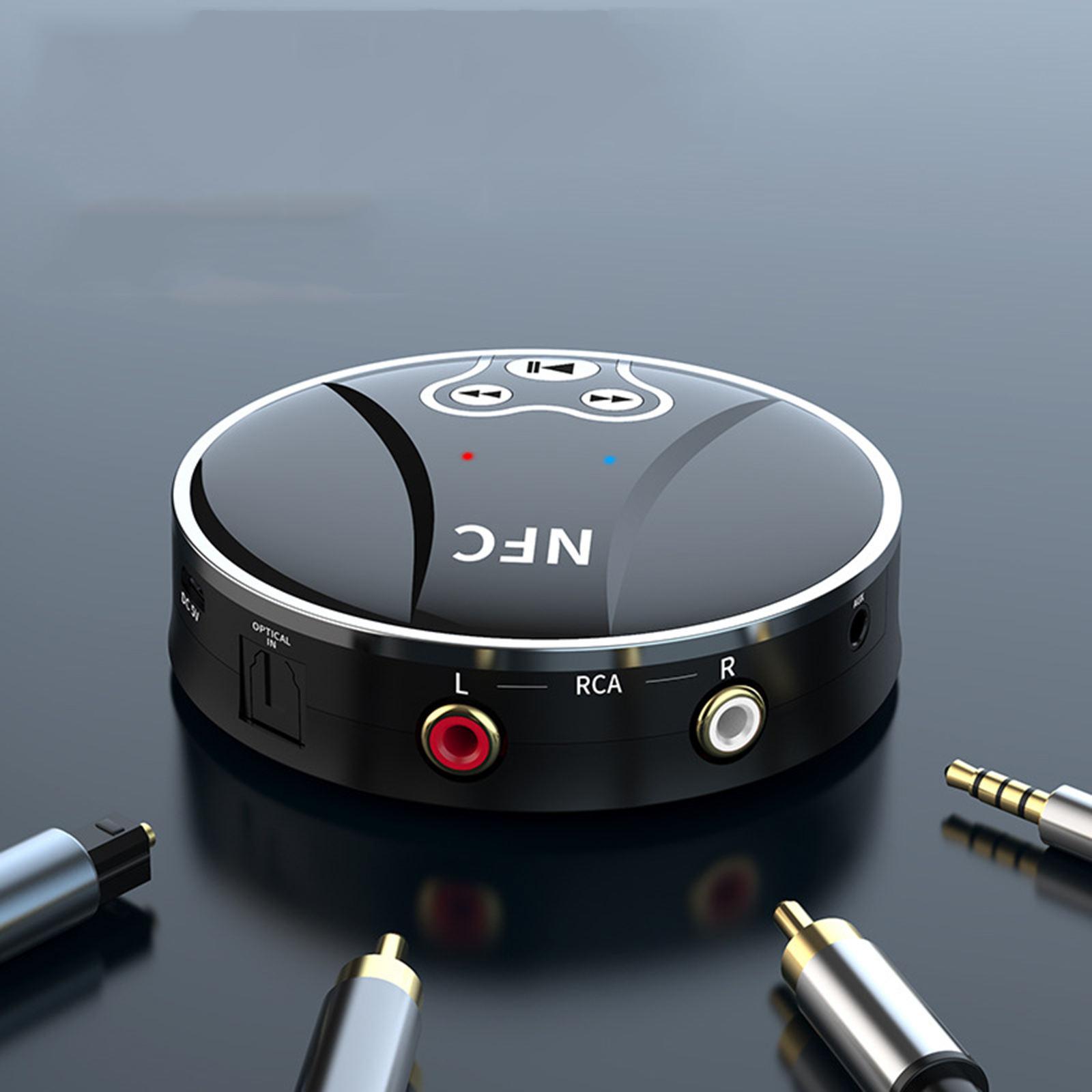Portable Transmitter Receiver Bluetooth 5.0 NFC to 2 RCA Audio Adapter