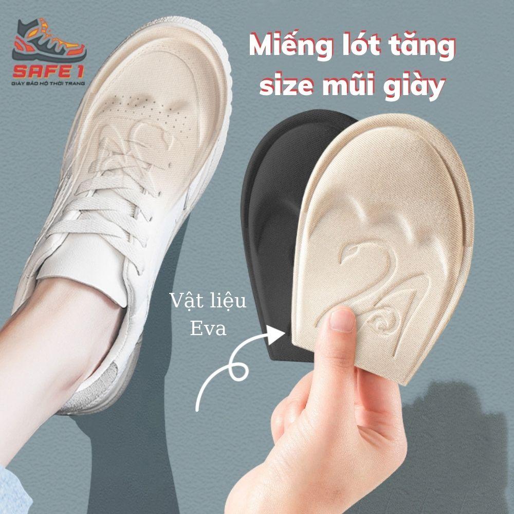 Miếng lót mũi giày 4D giảm size, chống trượt, giảm áp lực êm chân và thoáng khí. Lót mũi giày chống rộng