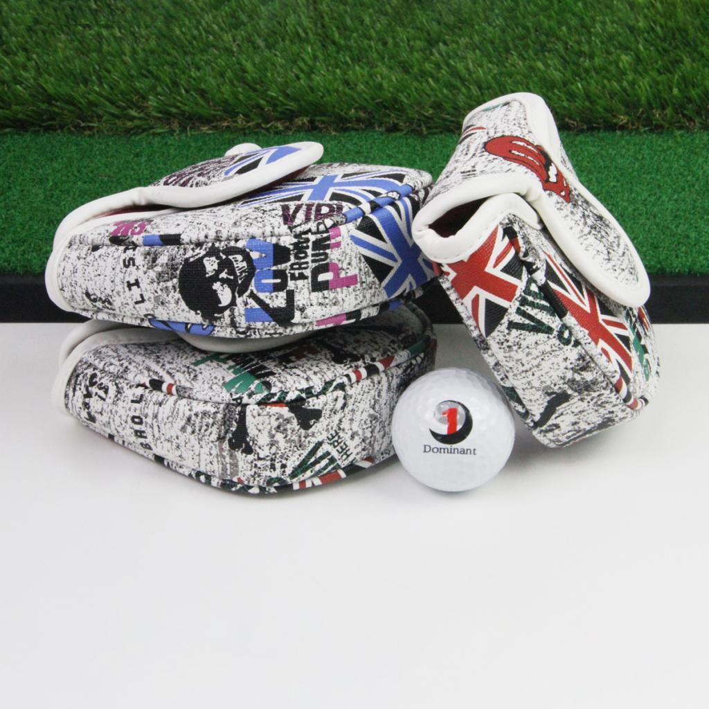 Waterproof PU Golf Mallet Head Cover / Golf Center Shaft Headcover