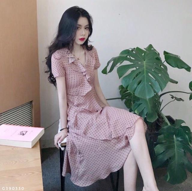 Váy voan chấm bi cao cấp sz s-xl kèmvideo và ảnh thật