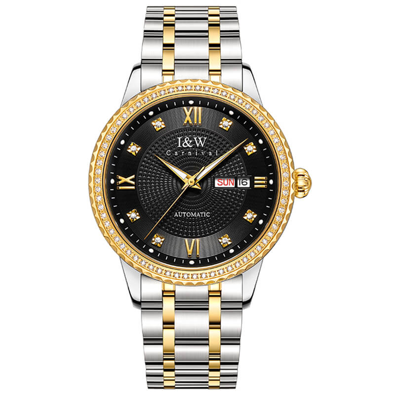 Đồng hồ nam chính hãng IW CARNIVAL IW615G-4 Kính sapphire ,chống xước ,Chống nước 50m ,Bảo hành 24 tháng,Máy cơ (Automatic),dây kim loại thép không gỉ 316L, thiết kế đơn giản dễ đeo