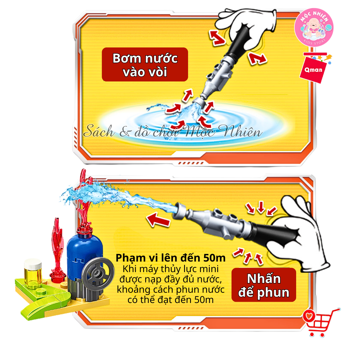 Đồ chơi lắp ráp, xếp hình Qman 12012 - Chữa cháy nổ bình ga (370 mảnh ghép)