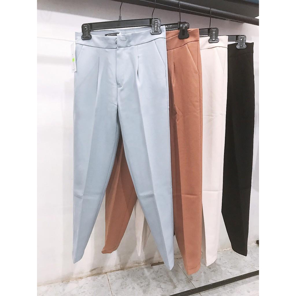 Quần baggy nữ công sở đẹp cúc bọc cao cấp dáng đẹp Hàn Quốc Q166