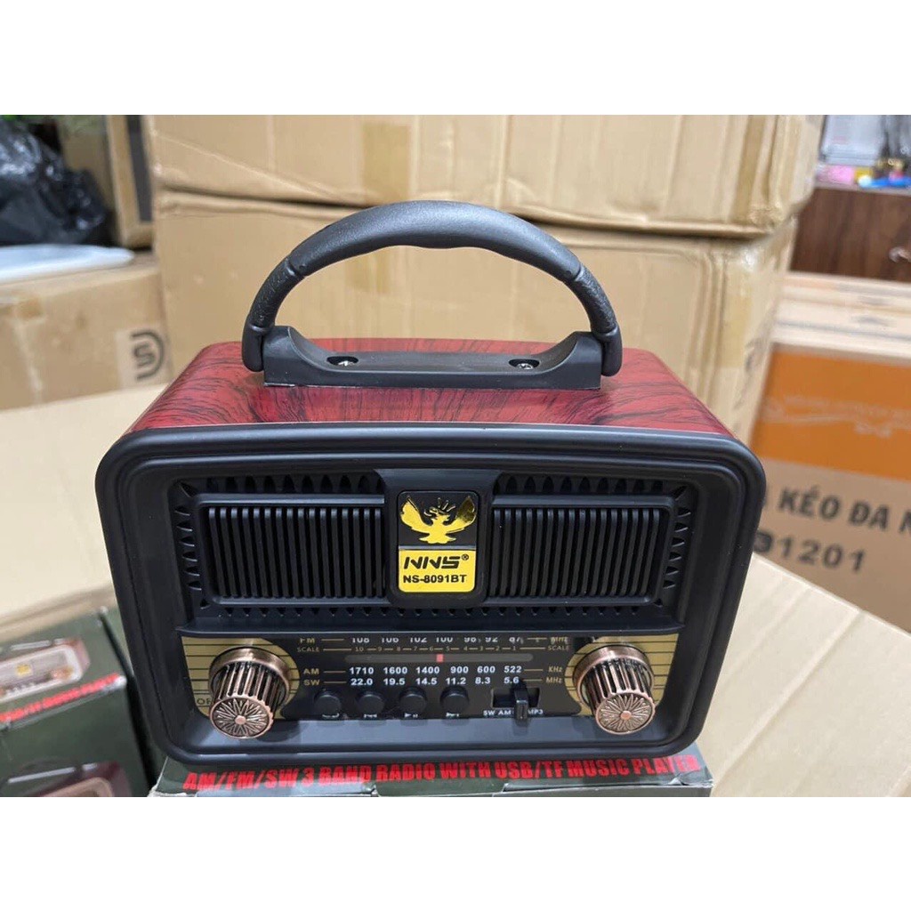 Đài Radio-NNS Model NS-8109BT ĐEN , Bluetooth 5.0, Bắt Sóng FM, AM, /USB/TF, Thẻ Nhớ Hàng Chính Hãng